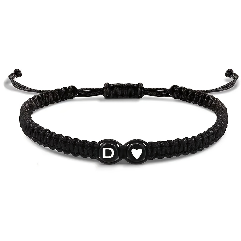 1pc Couple Adjustable Cord 26 Letter Bracelets Men Women Birthday